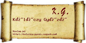 Kálóczy Győző névjegykártya