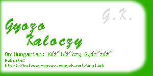 gyozo kaloczy business card